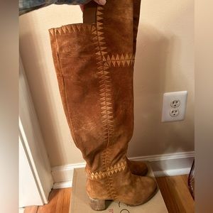 Brown over the knee boots